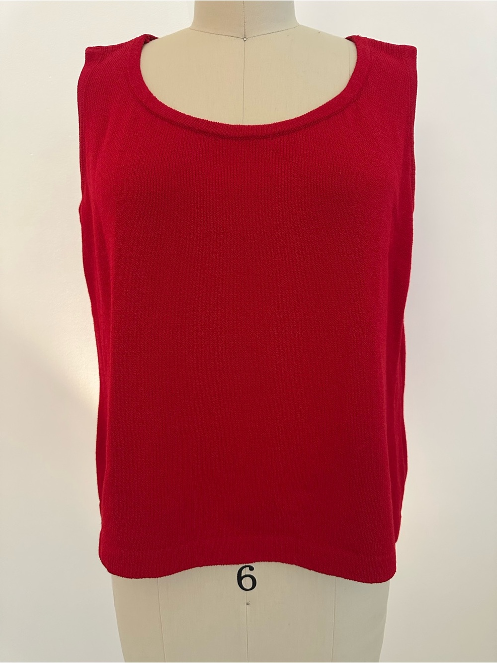 Classic Scoop Neck Red Knit Tank